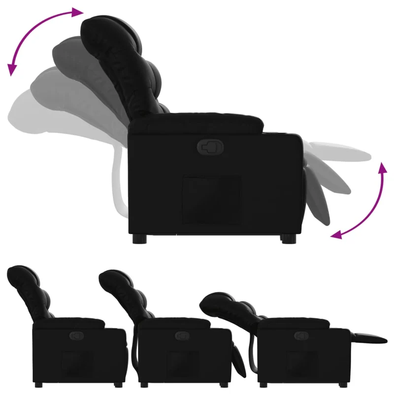 Fauteuil relax TV rembourrage confortable fonction de levage électrique en PVC noir DEC028071