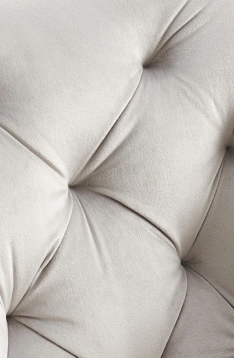 Lot de 2 chaises de salle à manger assise pivotante en velours gris clair motif matelassé cadre métal 10_0007620