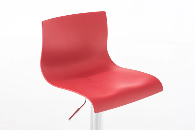 Tabouret de bar x1 avec repose-pieds design moderne plastique rouge et métal 10_0000058