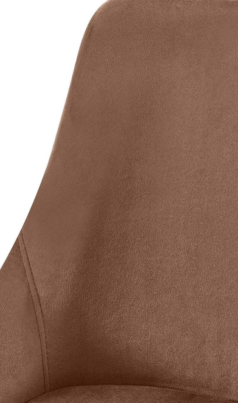 Chaise de salle à manger x1 élégance confort design moderne en velours marron structure métallique doré 10_0007392
