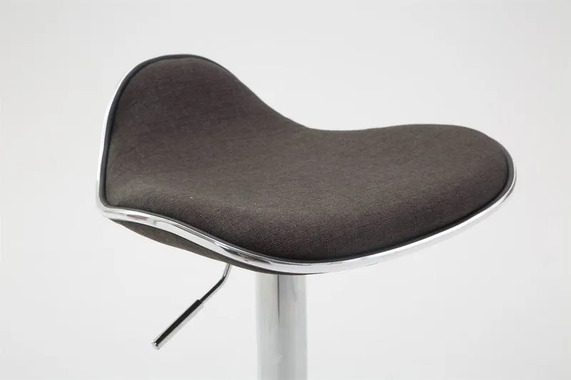 Lot de 2 tabourets de bar assise ergonomique en tissu gris foncé pied en trompette en métal 10_0004410
