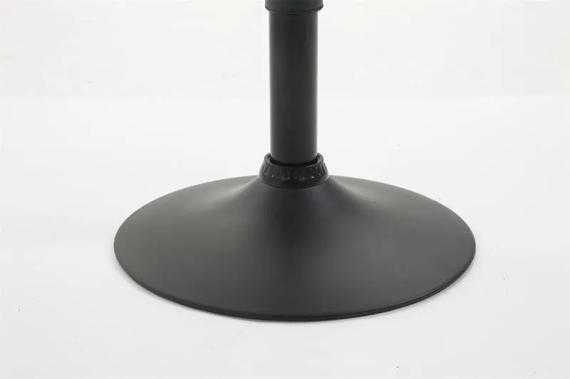 Tabouret de bar x1 repose-pieds en forme d'arc en métal noir assise en tissu gris 10_0004547