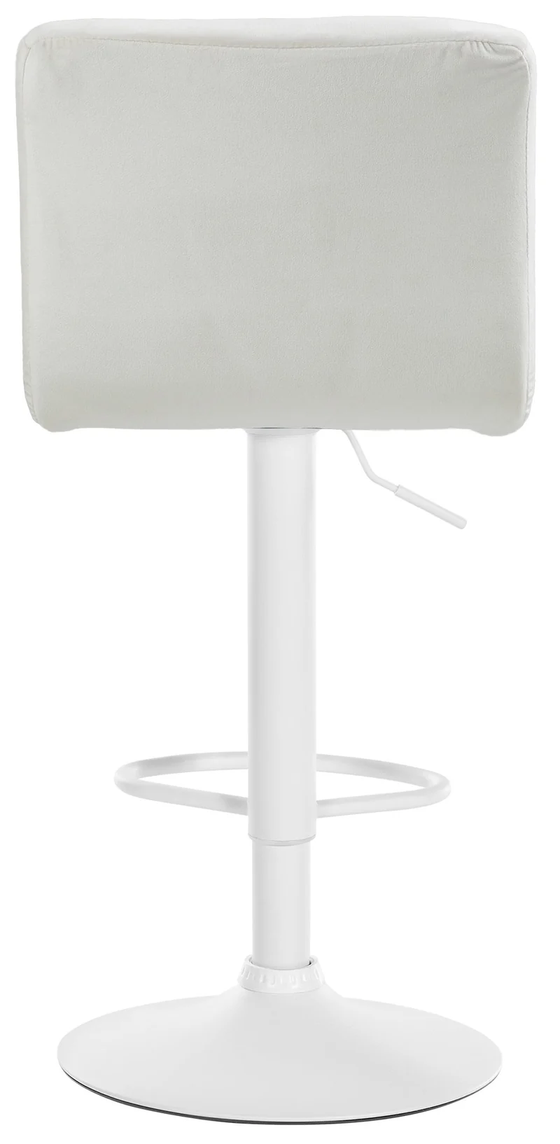 Lot de 2 tabourets de bar en velours crème avec coutures décoratives pied en trompette métal blanc 10_0004401