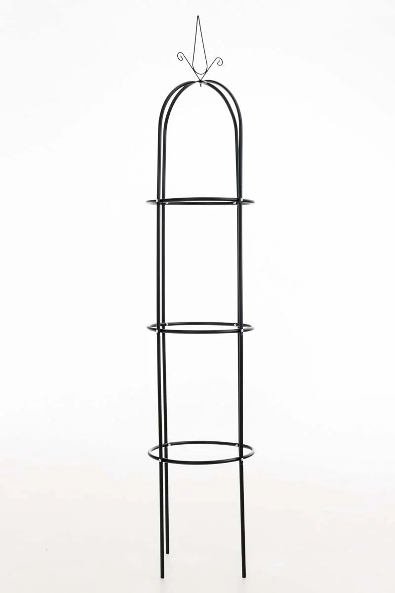 Treillis de jardin en métal laqué noir 190 × Ø 38 cm stables et faciles à planter 10_0003961