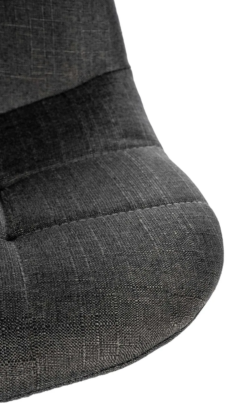 Tabouret de bar x1 avec repose-pieds hauteur réglable pivotant assise en tissu gris foncé cadre métallique noir 10_0004839