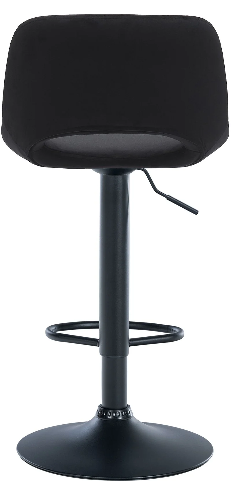 Tabourets de bar chaises haute x2 avec repose-pieds en velours noir piètement métallique noir 10_0004085