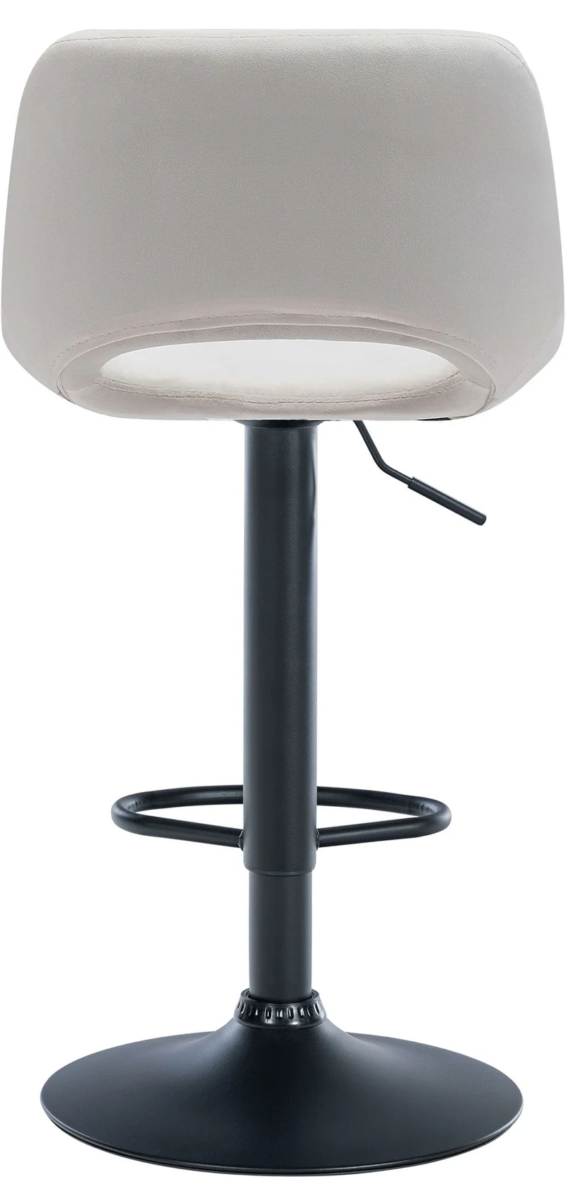 Tabourets de bar chaises haute x2 avec repose-pieds en velours crème piètement métallique noir 10_0004079