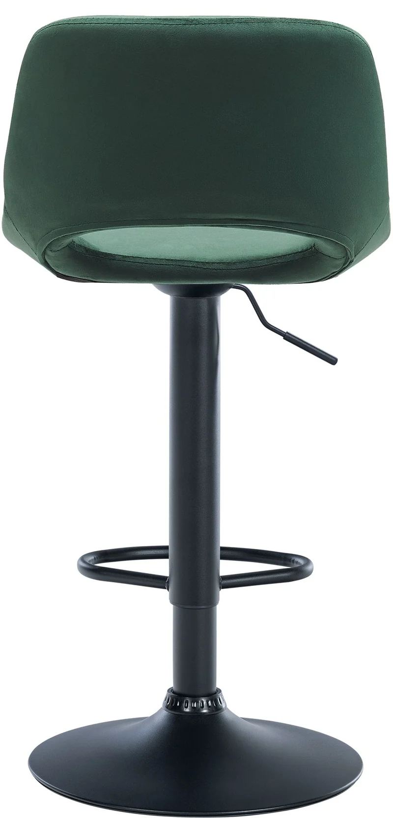 Tabouret de bar chaise haute x1 avec repose-pieds en velours vert piètement métallique noir 10_0004599