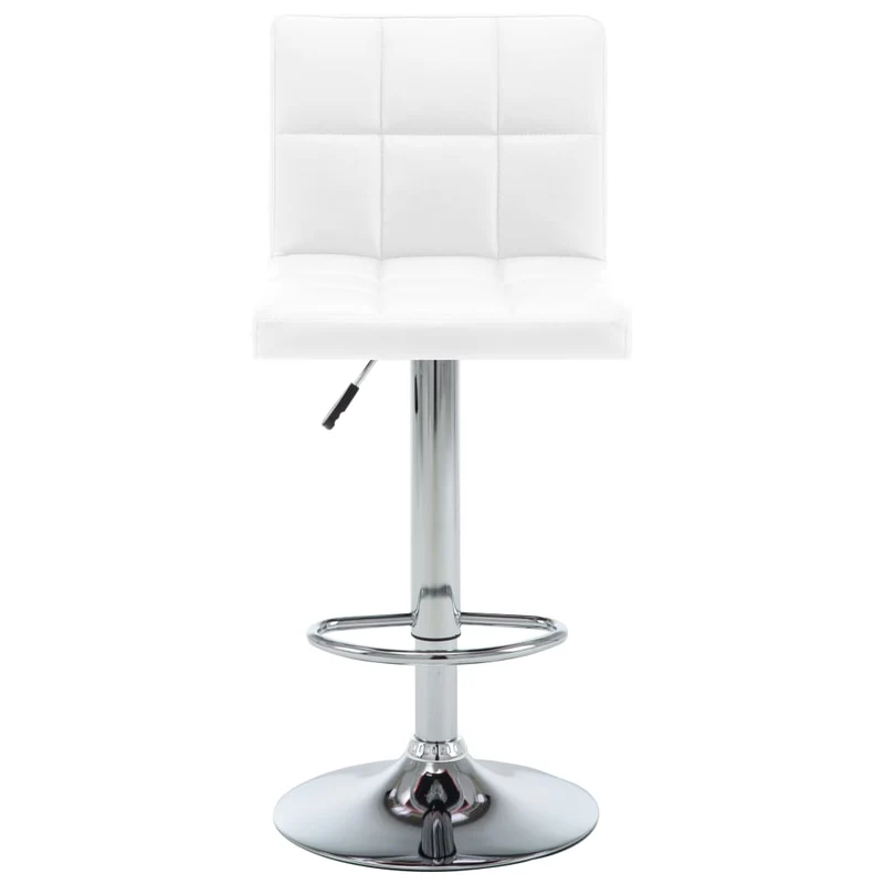 Lot de 2 tabourets de bar chaises hautes avec coutures carrées en PVC blanc DEC029612
