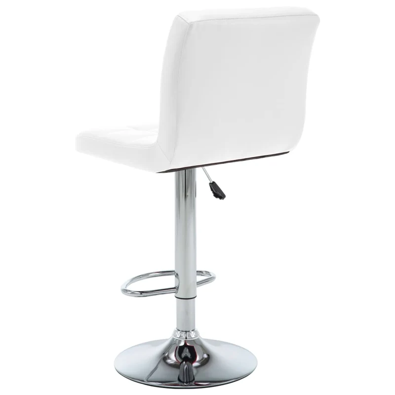 Lot de 2 tabourets de bar chaises hautes avec coutures carrées en PVC blanc DEC029612