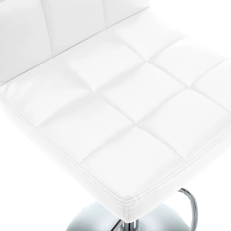 Lot de 2 tabourets de bar chaises hautes avec coutures carrées en PVC blanc DEC029612