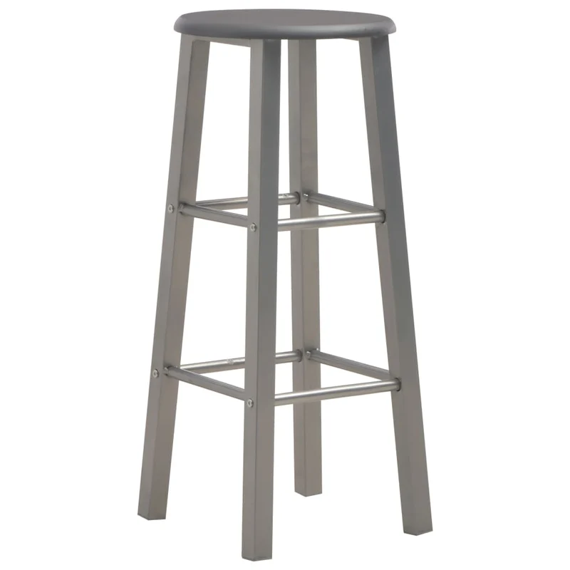 Lot de 2 tabourets de bar chaises hautes en mdf anthracite cadre en acier DEC029604
