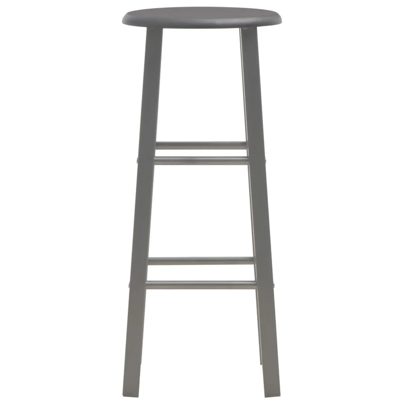 Lot de 2 tabourets de bar chaises hautes en mdf anthracite cadre en acier DEC029604