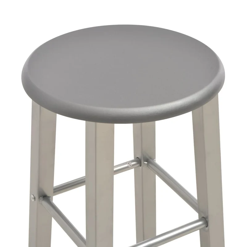 Lot de 2 tabourets de bar chaises hautes en mdf anthracite cadre en acier DEC029604