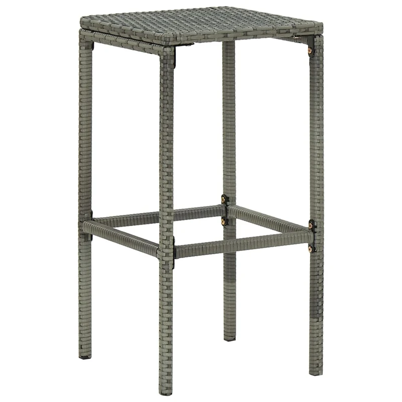 Lot de 6 tabourets de bar avec coussins gris en résine tressée gris DEC029582