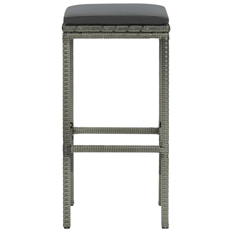 Lot de 6 tabourets de bar avec coussins gris en résine tressée gris DEC029582