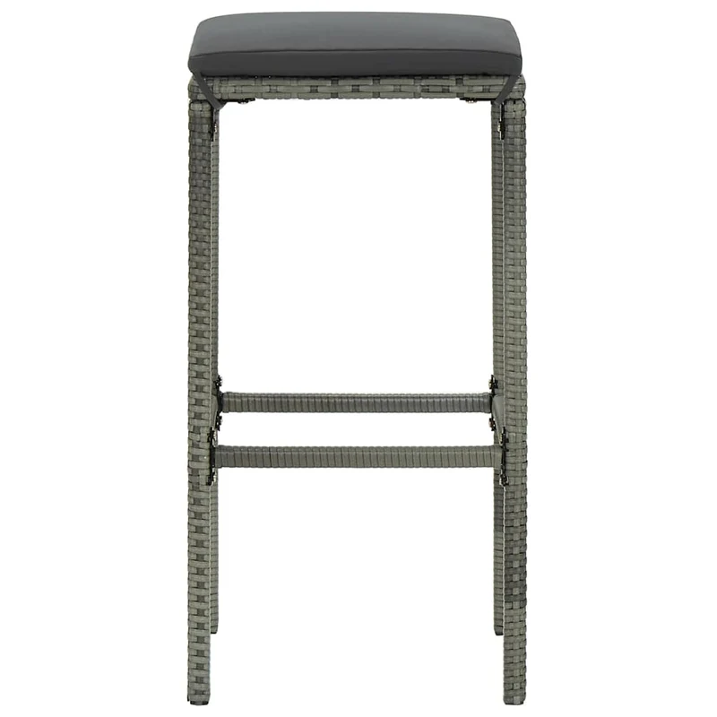 Lot de 6 tabourets de bar avec coussins gris en résine tressée gris DEC029582