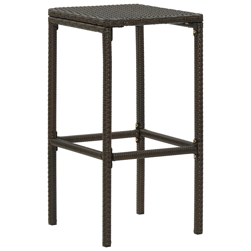 Lot de 2 tabourets de bar avec coussins crème en résine tressée marron DEC029575