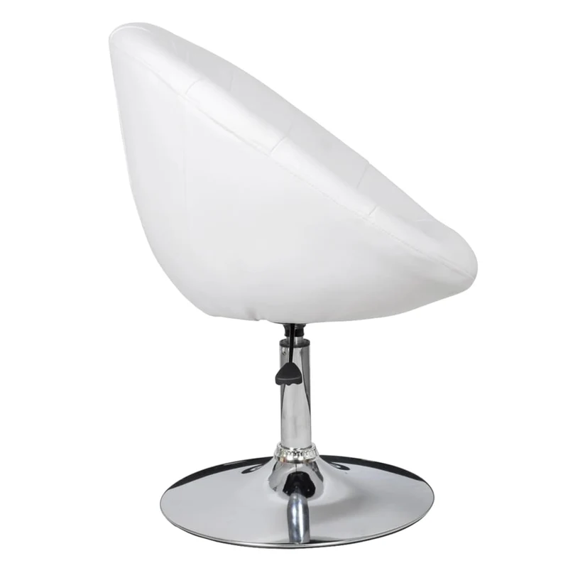 Fauteuil lounge oeuf hauteur réglable en PVC blanc et acier DEC029443