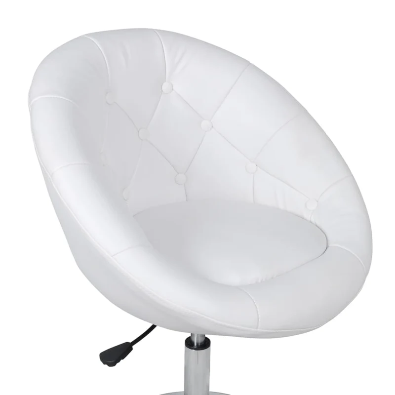 Fauteuil lounge oeuf hauteur réglable en PVC blanc et acier DEC029443