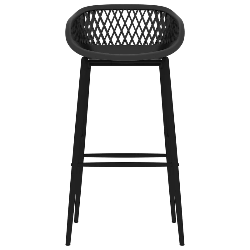 Tabourets de bar x4 chaises haute en PP et métal noir aspect de maille DEC029422