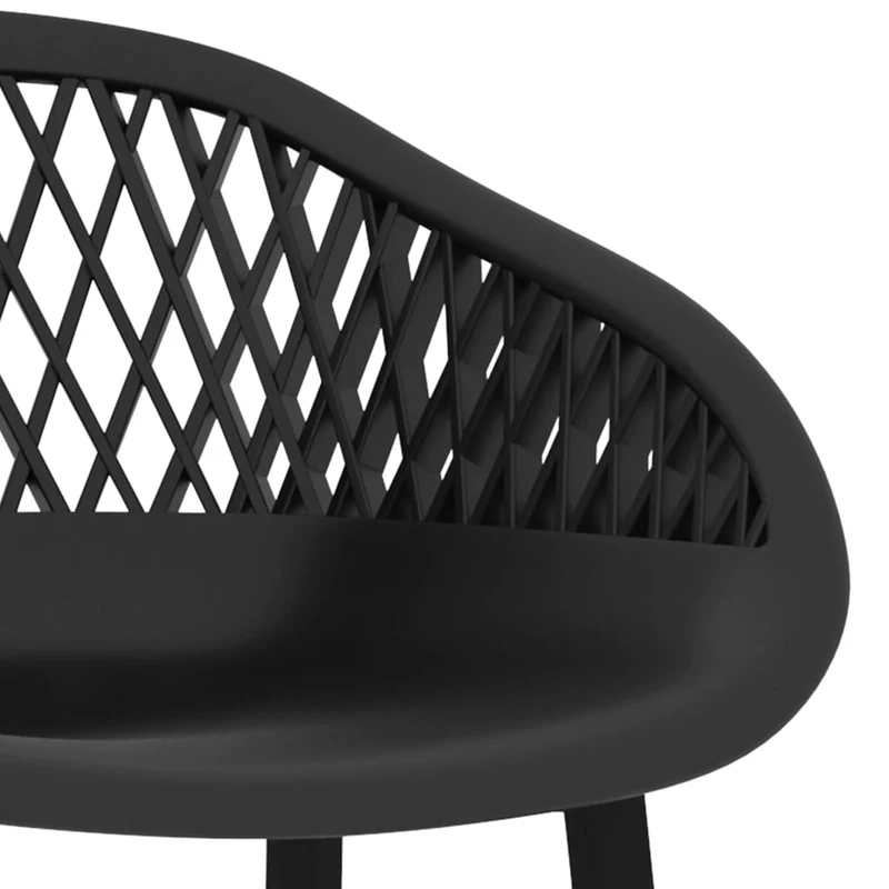 Tabourets de bar x4 chaises haute en PP et métal noir aspect de maille DEC029422