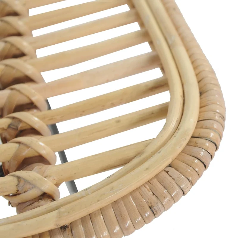 Tabourets de bar x2 chaises haute avec repose-pieds en rotin naturel brun DEC029406