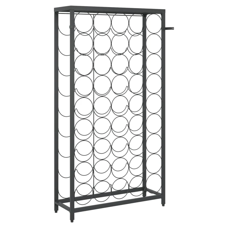 Casier range bouteilles étagère de rangement vin de 45 bouteilles 54 x 18 x 100cm fer forgé noir DEC024279