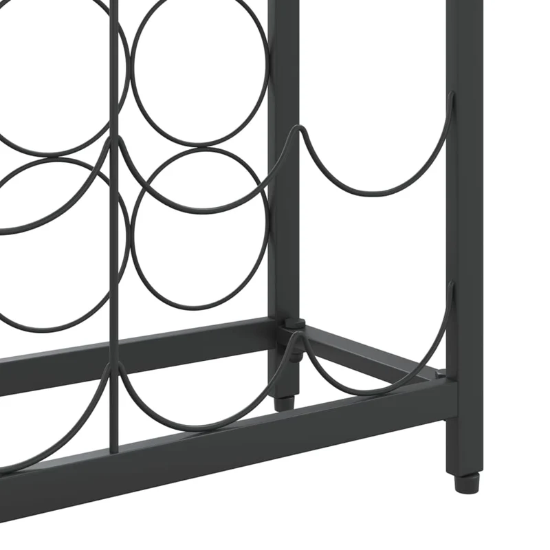 Casier range bouteilles étagère de rangement vin de 45 bouteilles 54 x 18 x 100cm fer forgé noir DEC024279