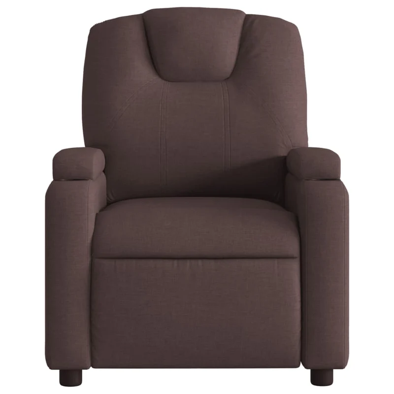 Fauteuil relax TV rembourrage confortable fonction d'inclinaison manuelle en tissu marron foncé DEC027995