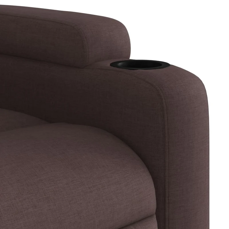 Fauteuil relax TV rembourrage confortable fonction d'inclinaison manuelle en tissu marron foncé DEC027995