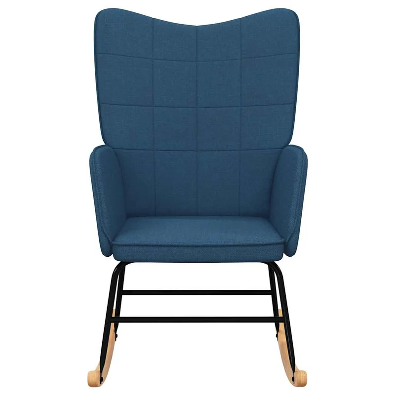 Fauteuil à bascule d'allaitement rembourré relax pour salon en tissu bleu DEC028899
