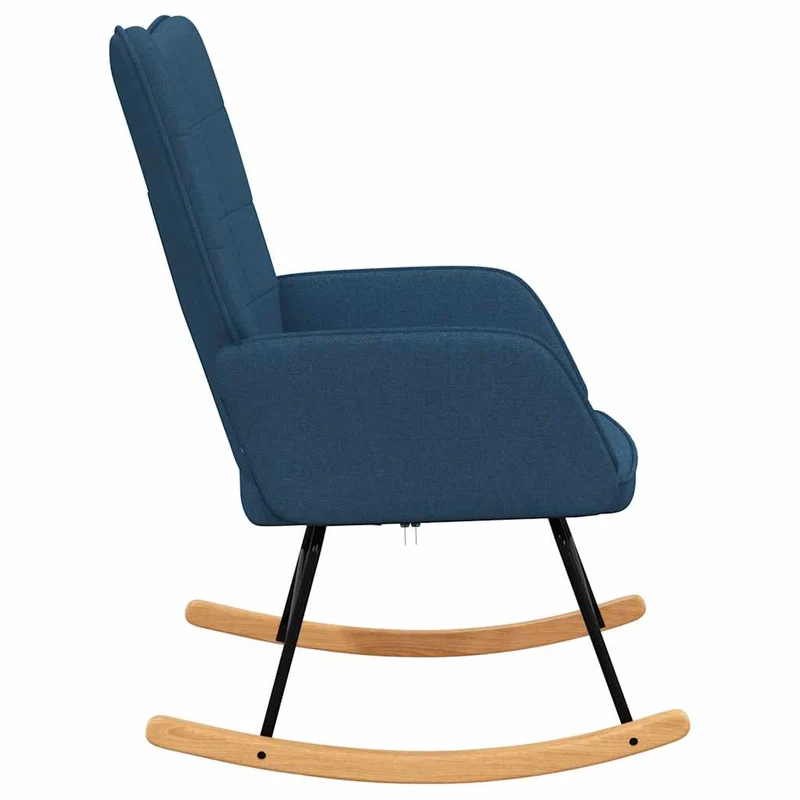 Fauteuil à bascule d'allaitement rembourré relax pour salon en tissu bleu DEC028899