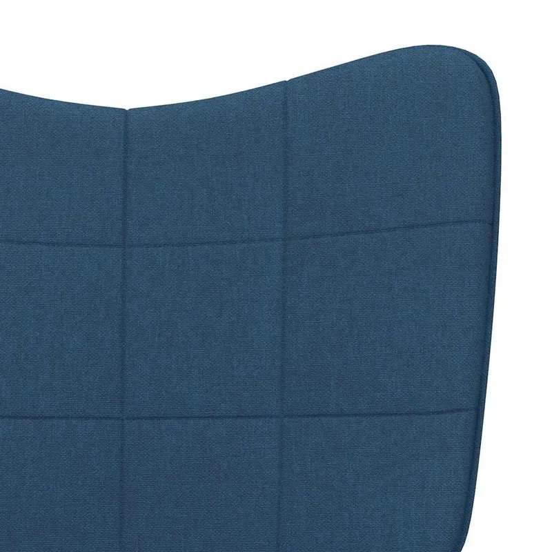 Fauteuil à bascule d'allaitement rembourré relax pour salon en tissu bleu DEC028899