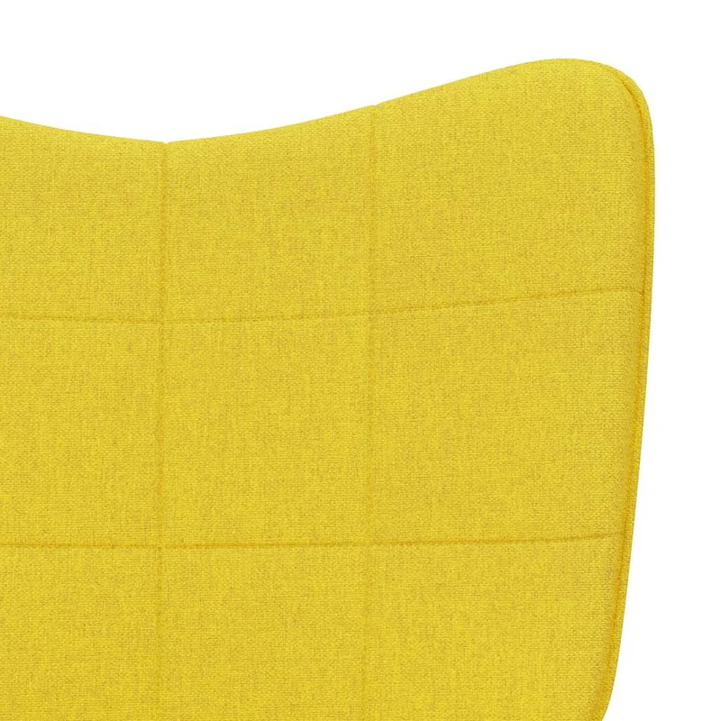 Fauteuil à bascule avec repose-pieds relax pour salon en tissu jaune moutarde DEC028878