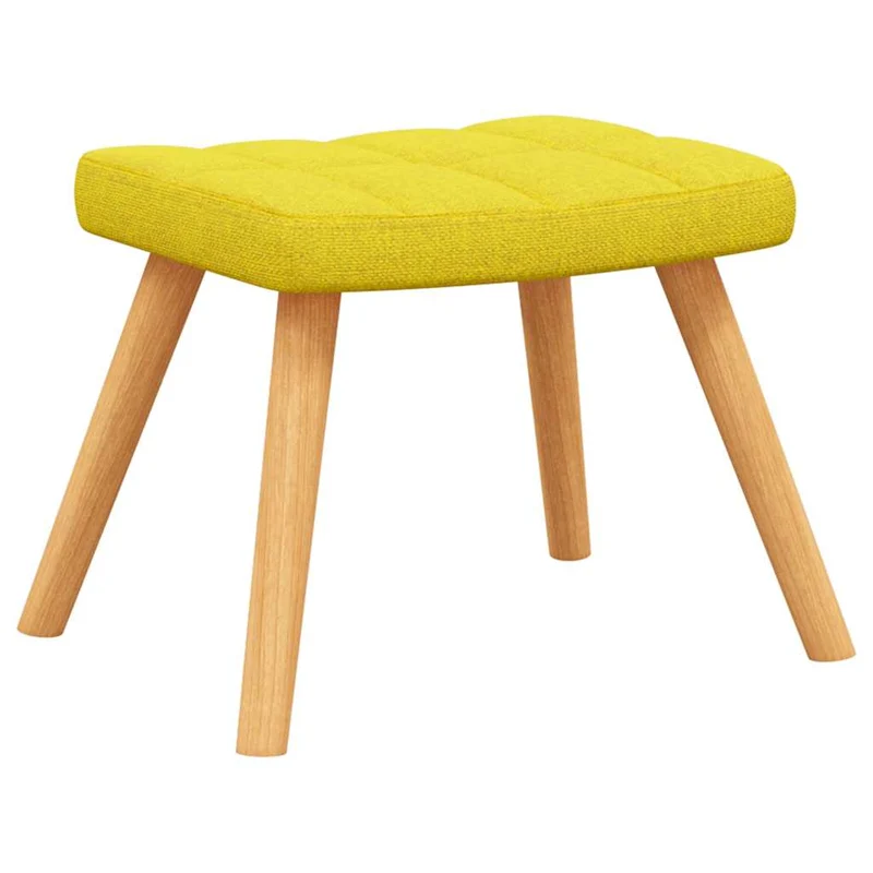 Fauteuil à bascule avec repose-pieds relax pour salon en tissu jaune moutarde DEC028878