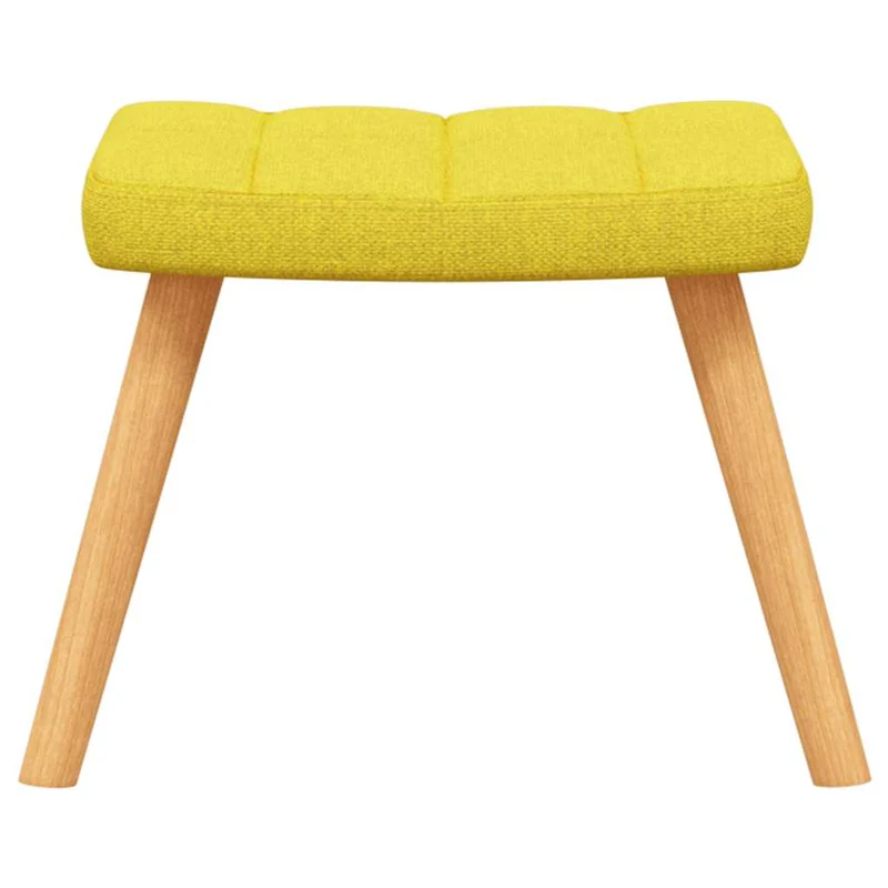 Fauteuil à bascule avec repose-pieds relax pour salon en tissu jaune moutarde DEC028878
