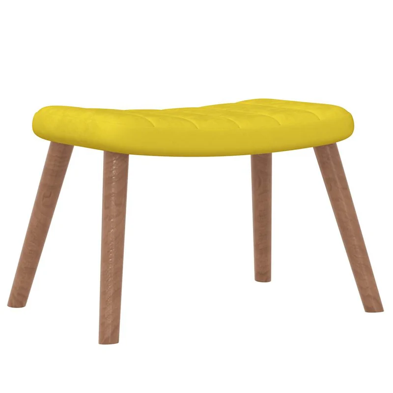 Fauteuil à bascule relax pour salon avec repose-pied en velours jaune moutarde DEC028814