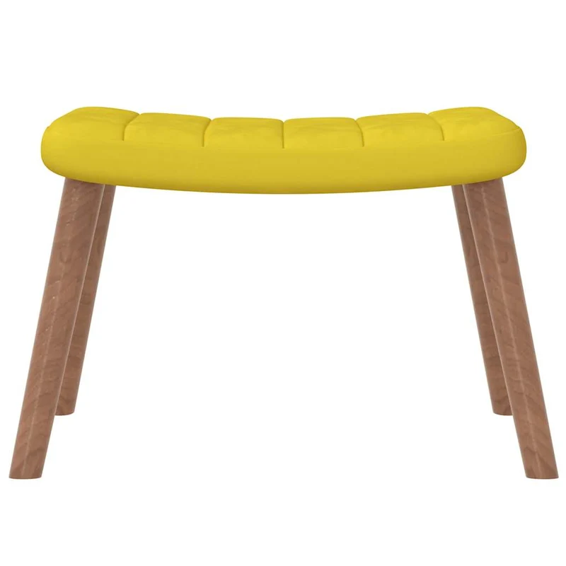 Fauteuil à bascule relax pour salon avec repose-pied en velours jaune moutarde DEC028814
