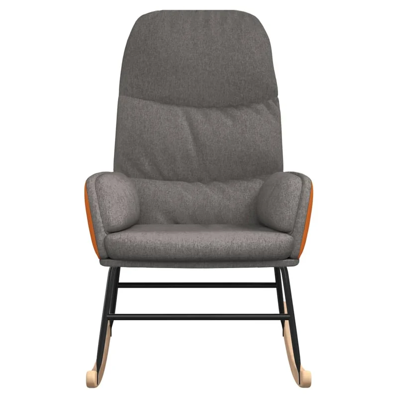 Fauteuil à bascule rembourré relax pour salon en tissu gris clair PVC orange DEC028954