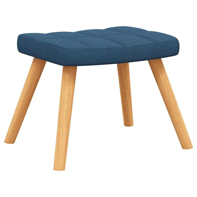 Fauteuil à bascule rembourré relax pour salon avec repose-pieds en tissu bleu DEC028868