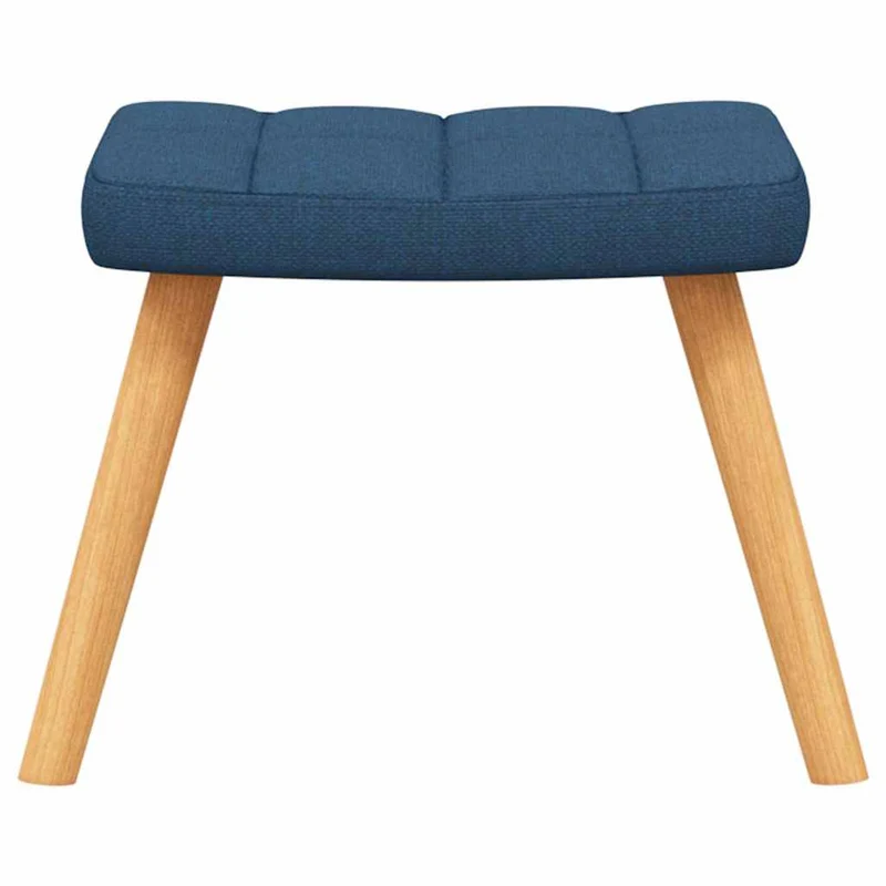 Fauteuil à bascule rembourré relax pour salon avec repose-pieds en tissu bleu DEC028868