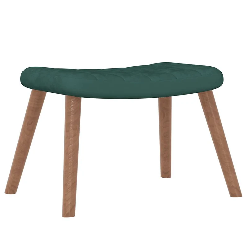 Fauteuil à bascule rembourré relax pour salon avec repose-pied en velours vert foncé DEC028853