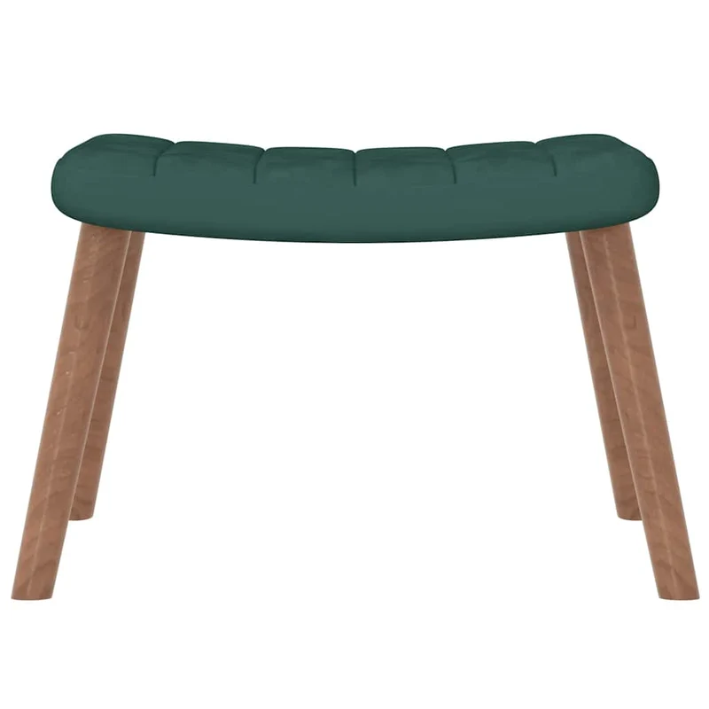 Fauteuil à bascule rembourré relax pour salon avec repose-pied en velours vert foncé DEC028853