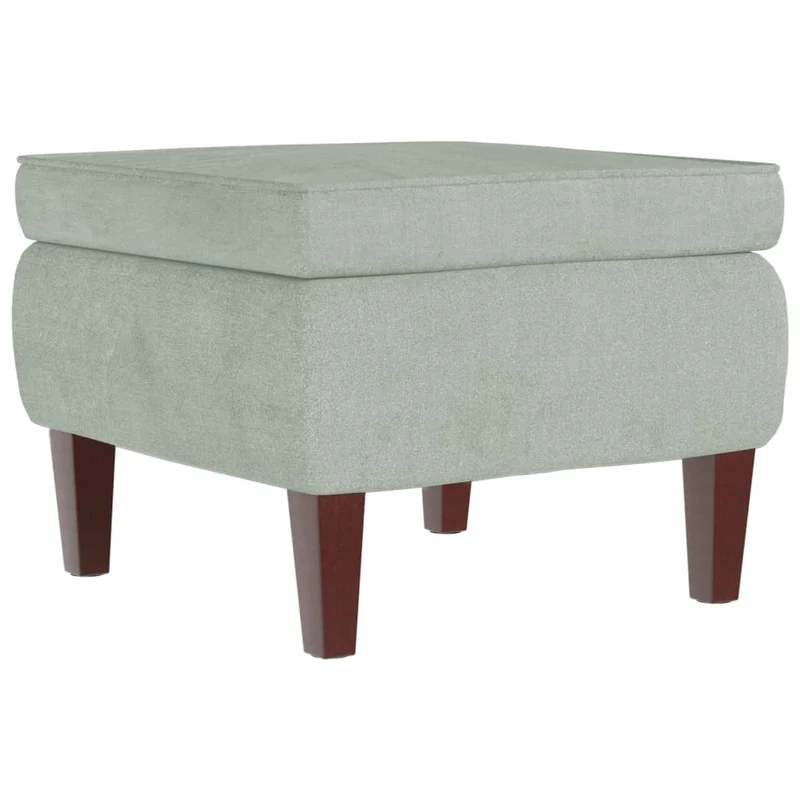 Fauteuil à bascule d'allaitement avec repose-pieds rembourré relax pour salon pieds en bois assise en tissu gris clair DEC028756