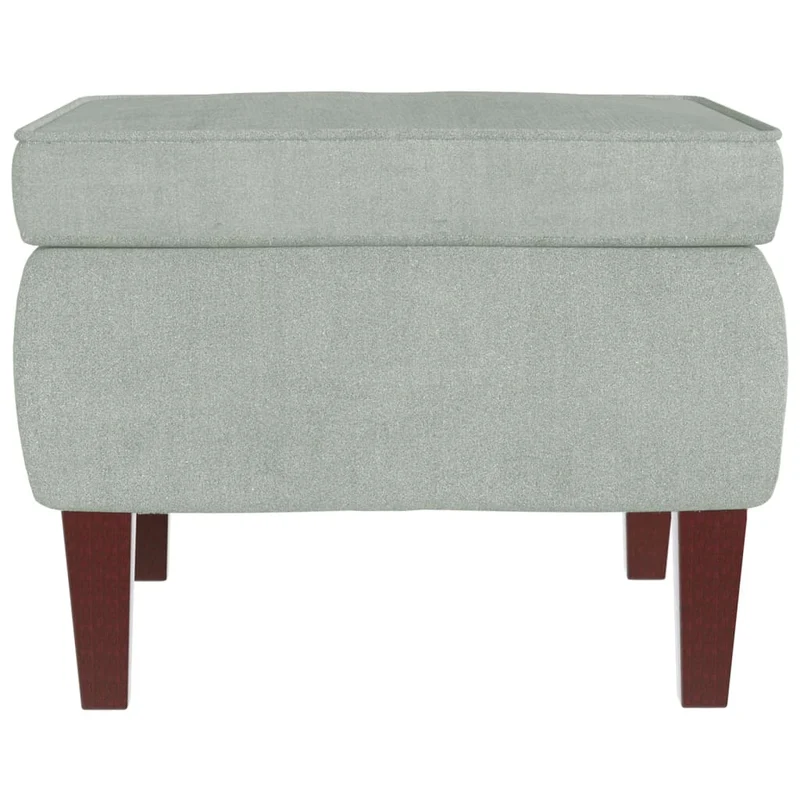 Fauteuil à bascule d'allaitement avec repose-pieds rembourré relax pour salon pieds en bois assise en tissu gris clair DEC028756