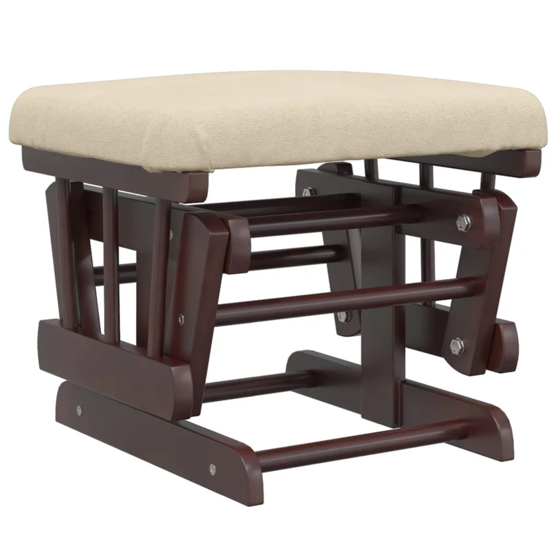 Fauteuil de relaxation chaise berçante d'allaitement avec repose-pieds en tissu crème DEC028734
