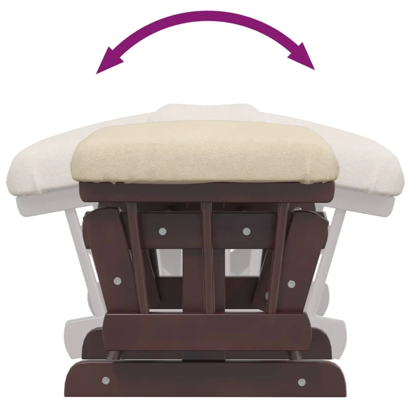 Fauteuil de relaxation chaise berçante d'allaitement avec repose-pieds en tissu crème DEC028734