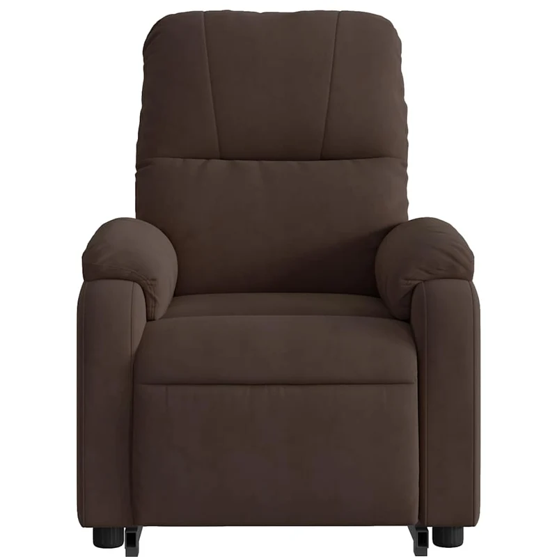 Fauteuil relax TV fonction de levage électrique très confortable en tissu microfibre marron DEC028457