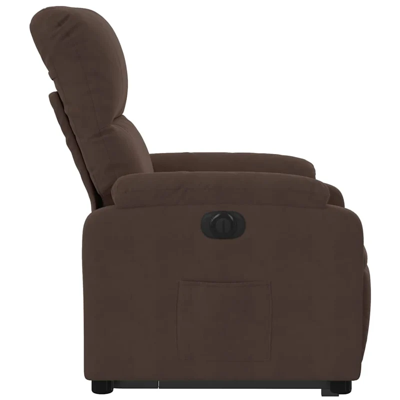 Fauteuil relax TV fonction de levage électrique très confortable en tissu microfibre marron DEC028457